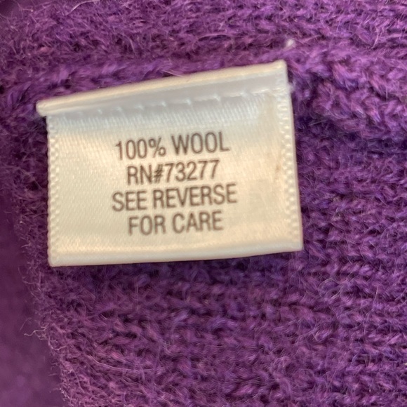 Croft & Barrow Purple Full Zip Cardigan Sweater.  100% Wool.  Size XL - Picture 7 of 7